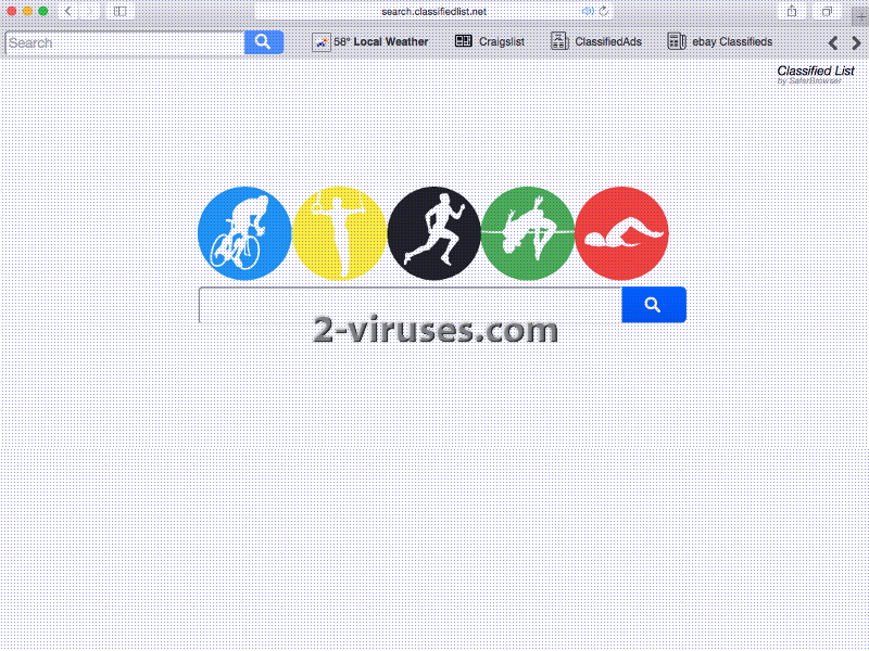 Le virus Search.classifiedlist.net