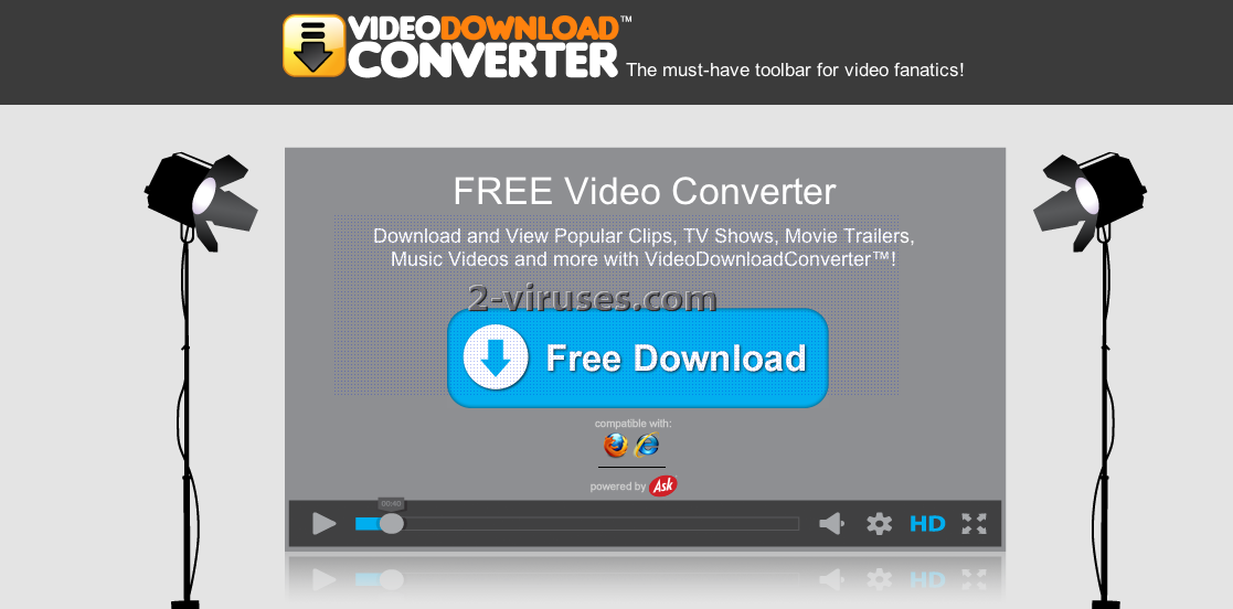La barre d‘outils Video Download Converter