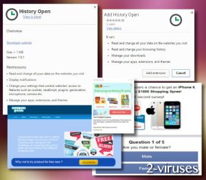 virus de l’extension History Open