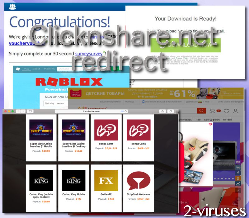 Clicknshare.net redirect virus