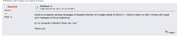 Mac infected JSMiner