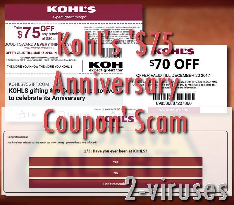 Kohl's '$75 Anniversary Coupon' Scam
