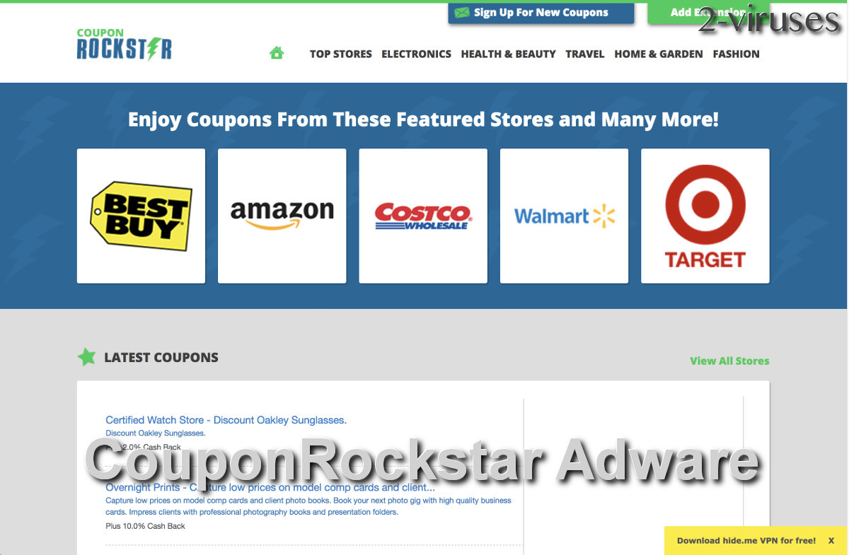 CouponRockstar Adware virus