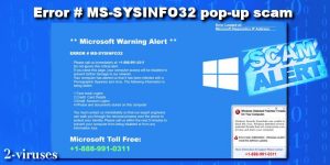 L'arnaque de la pop-up ERROR # MS-SYSINFO32