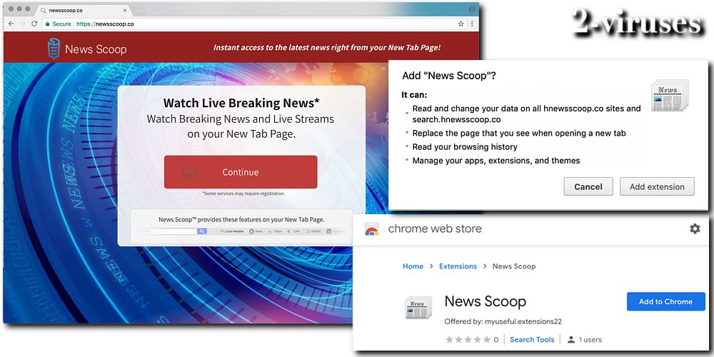 Search.hnewsscoop.co browser extension spreading